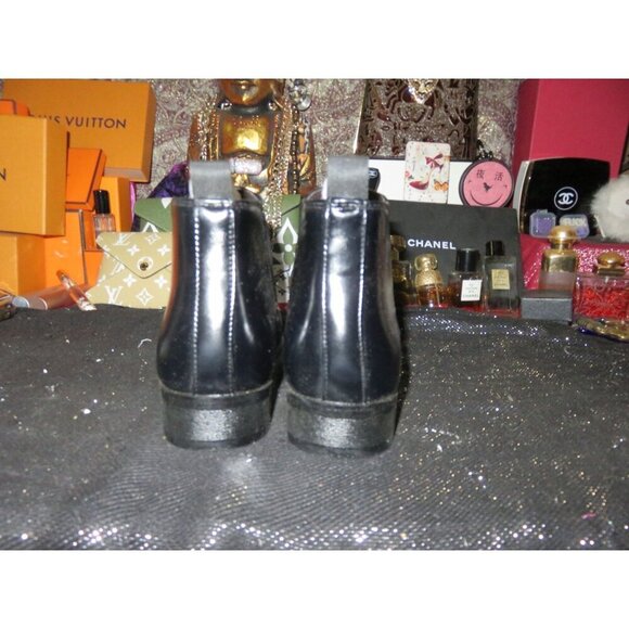 Italian Leather Chelsea Riding Boot for Men Ankle Boot Block Heel Pull On 41 8 - Picture 6 of 12